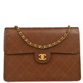 Chanel 1997-1999 Brown Caviar Jumbo Classic Flap Bag