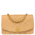 Chanel 1994-1996 Beige Caviar Medium Diana Shoulder Bag