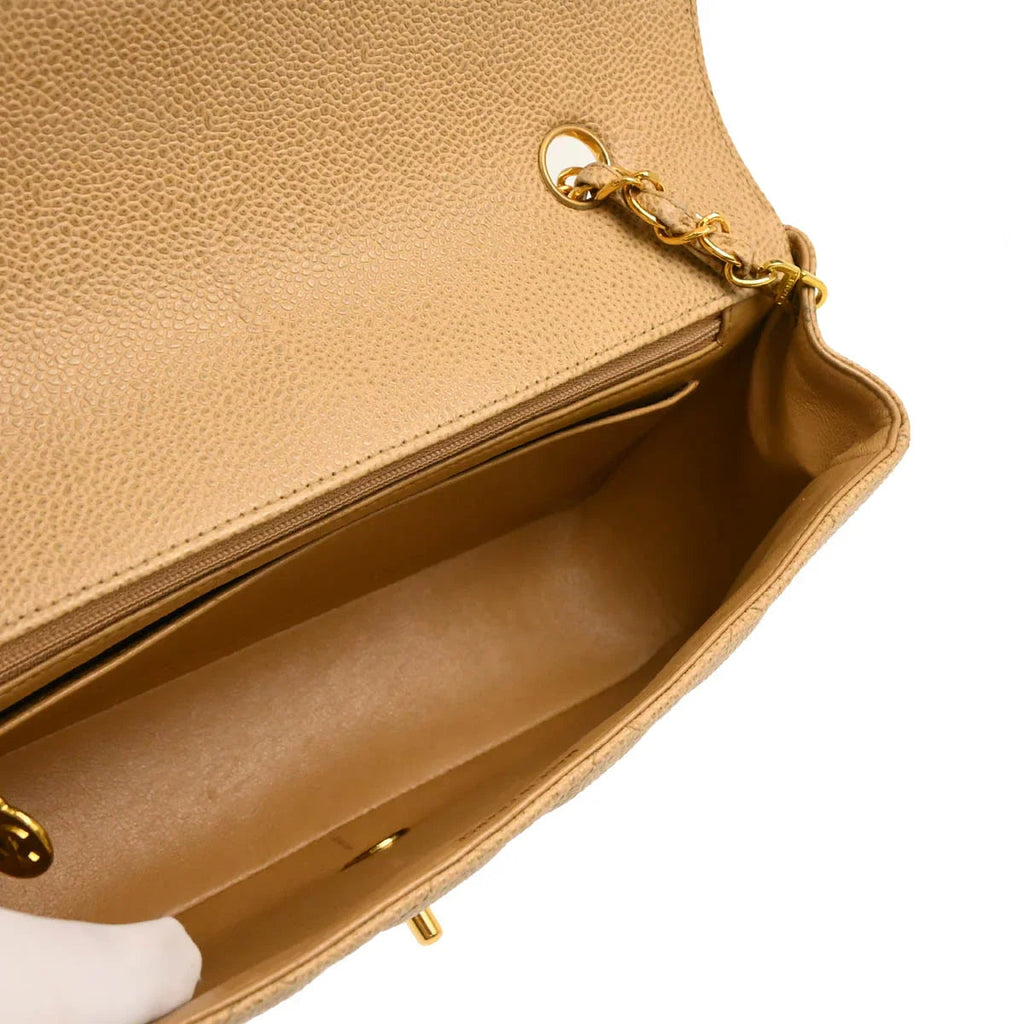 Chanel 1994-1996 Beige Caviar Medium Diana Shoulder Bag