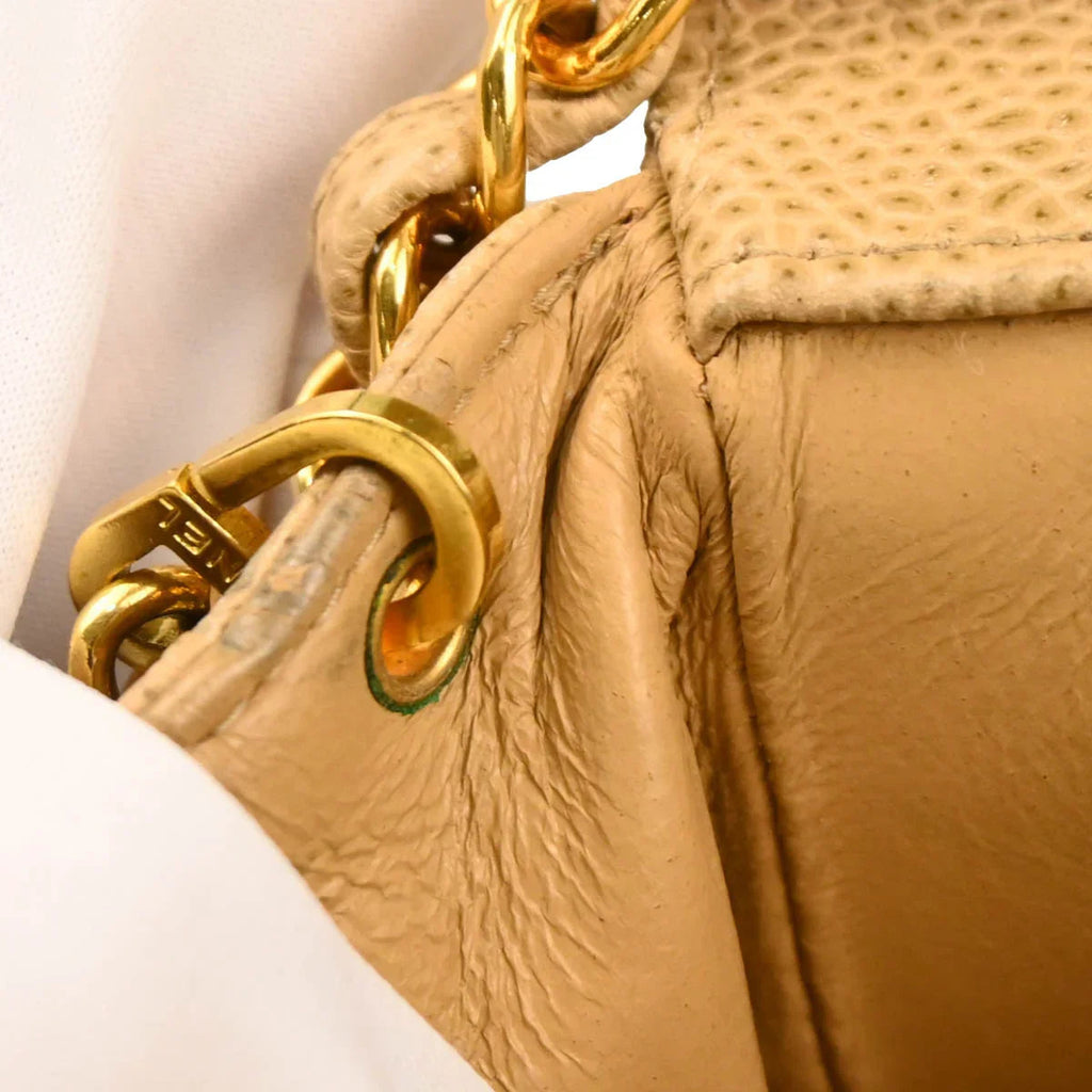 Chanel 1994-1996 Beige Caviar Medium Diana Shoulder Bag