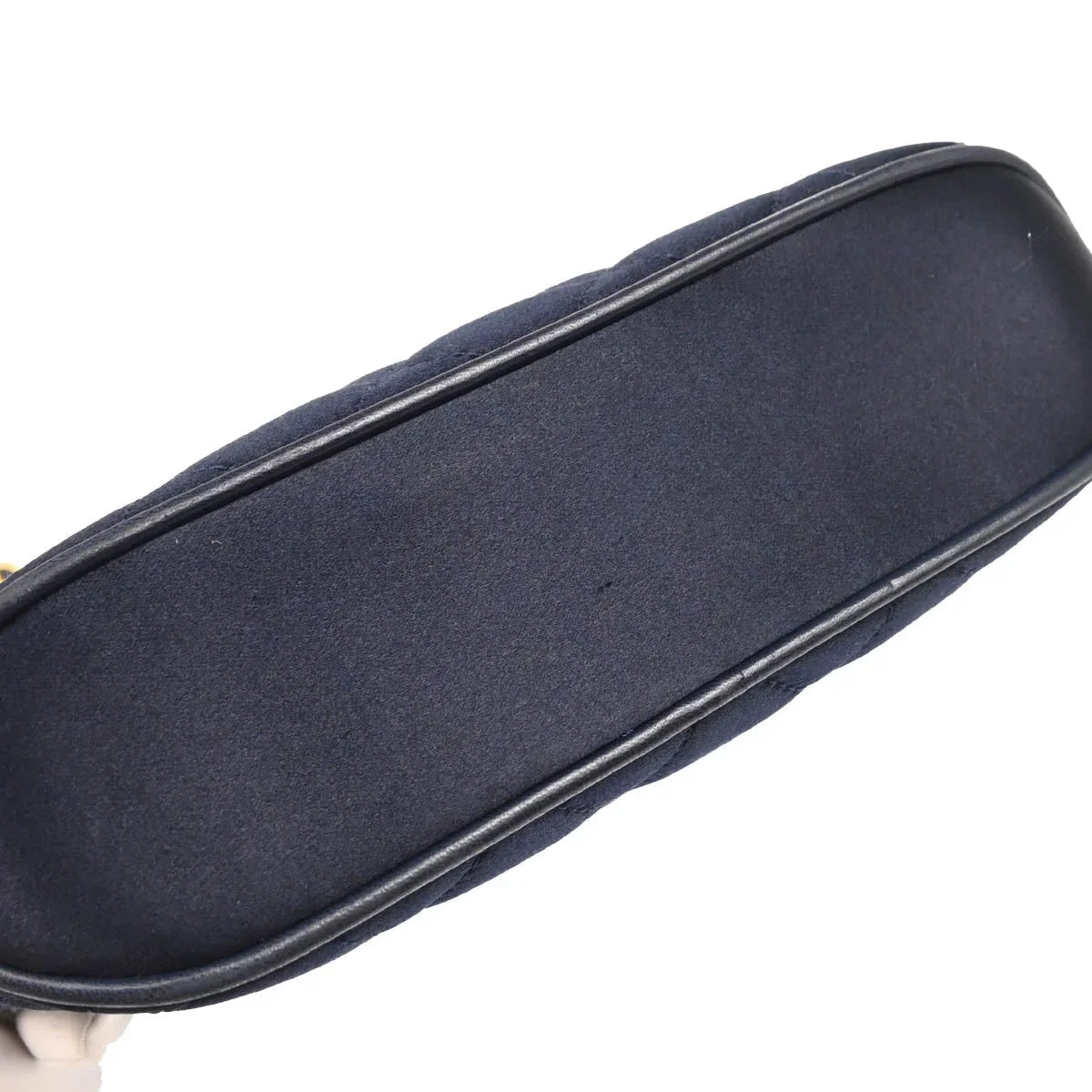Chanel 1994-1996 Navy Satin Shoulder Bag
