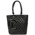 Chanel 2008-2009 Black Calfskin Cambon Ligne Tote Handbag