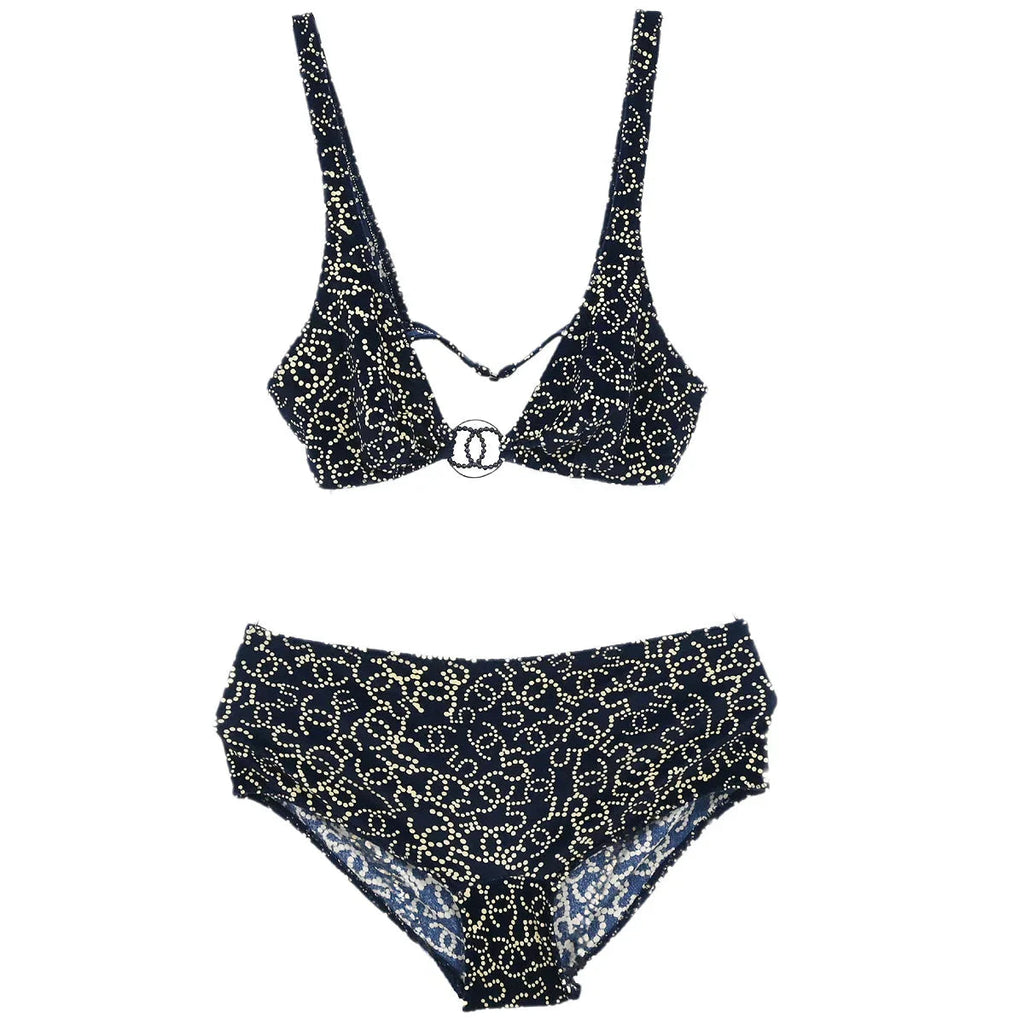 Chanel 2006 Swimsuit Bikini Navy #34