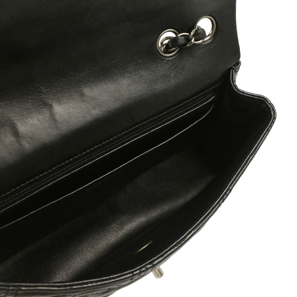 Chanel 2014 Black Lambskin CC Stitch Shoulder Bag