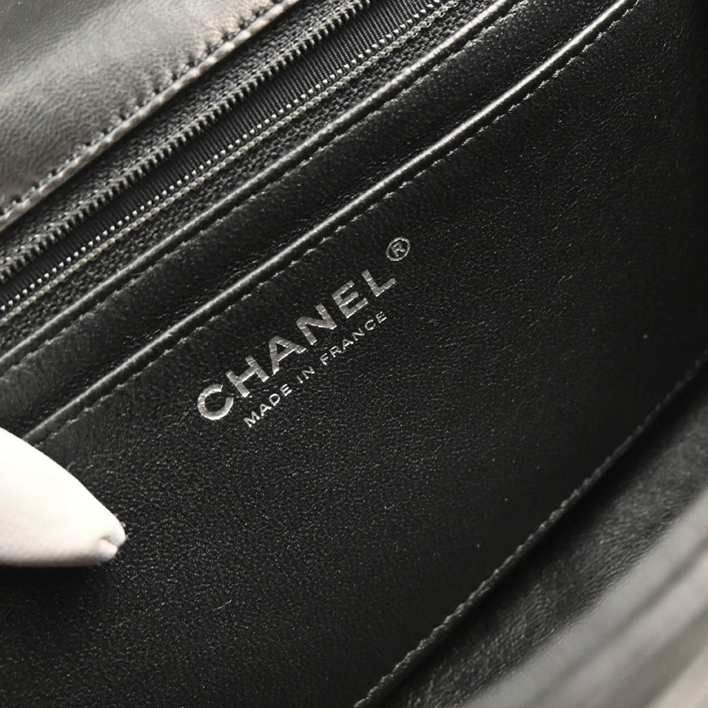 Chanel 2014 Black Lambskin CC Stitch Shoulder Bag