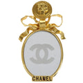 Chanel Bow Mirror Brooch Pin Gold