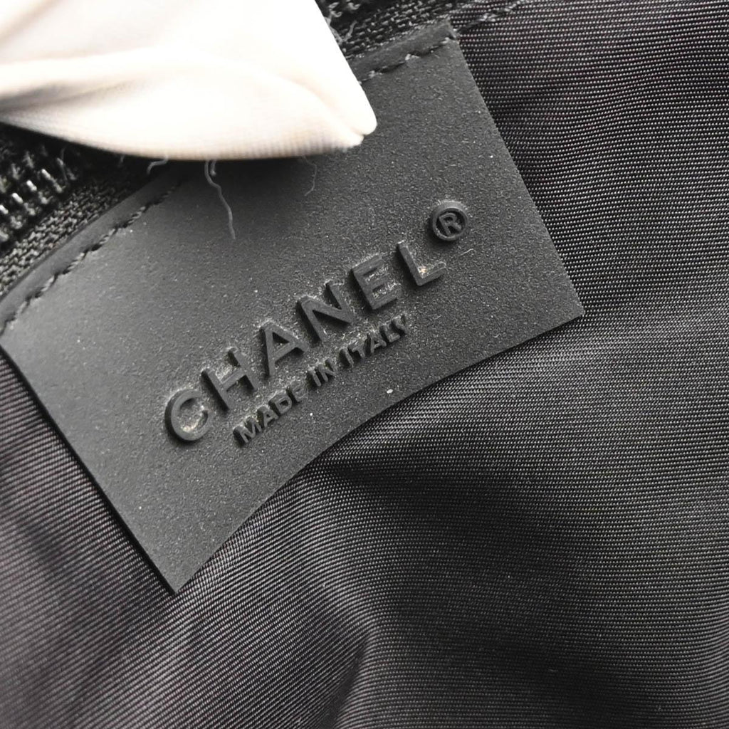 Chanel 2005-2006 Black Felt Nylon Sport Line 2way Shoulder Handbag