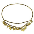 Chanel CC Icon Chain Belt Costume Pearl Gold Black 94A Small Good