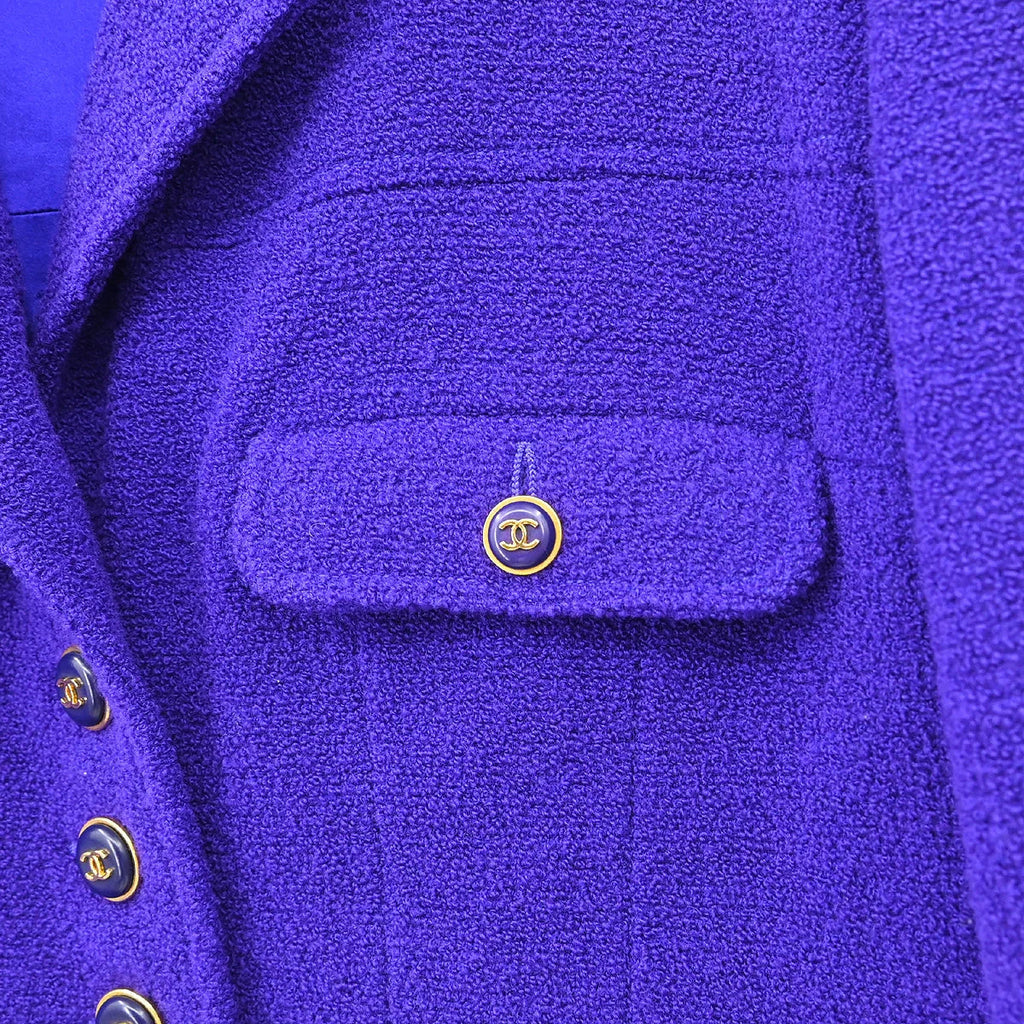 Chanel 1995 Setup Suit Jacket Skirt Purple #42