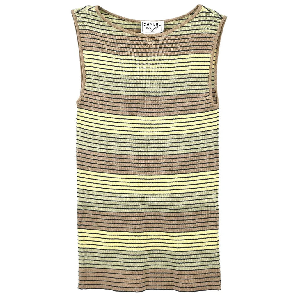Chanel 1998 Sleeveless Tank Top Brown #40