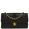 Chanel 1991-1994 Black Lambskin Mademoiselle Shoulder Bag