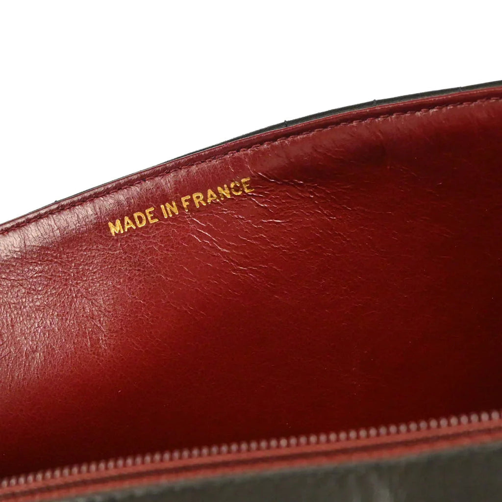 Chanel 1991-1994 Black Lambskin Mademoiselle Shoulder Bag