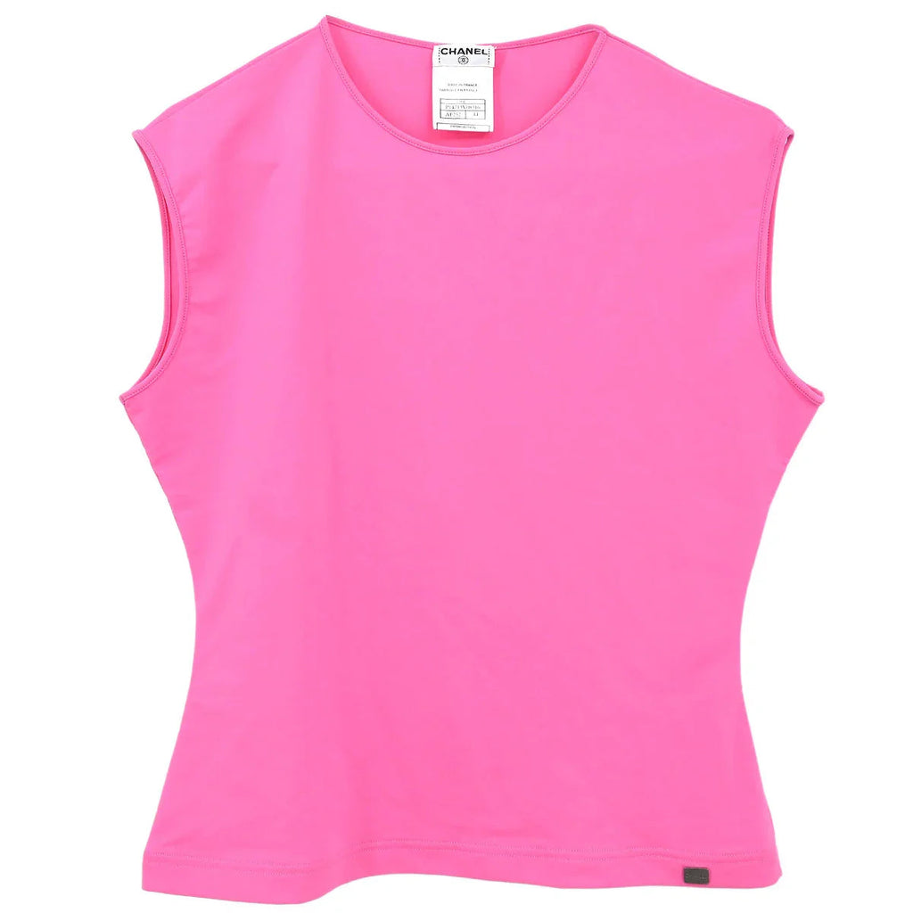 Chanel 2000 Sleeveless Tank Top Pink #44