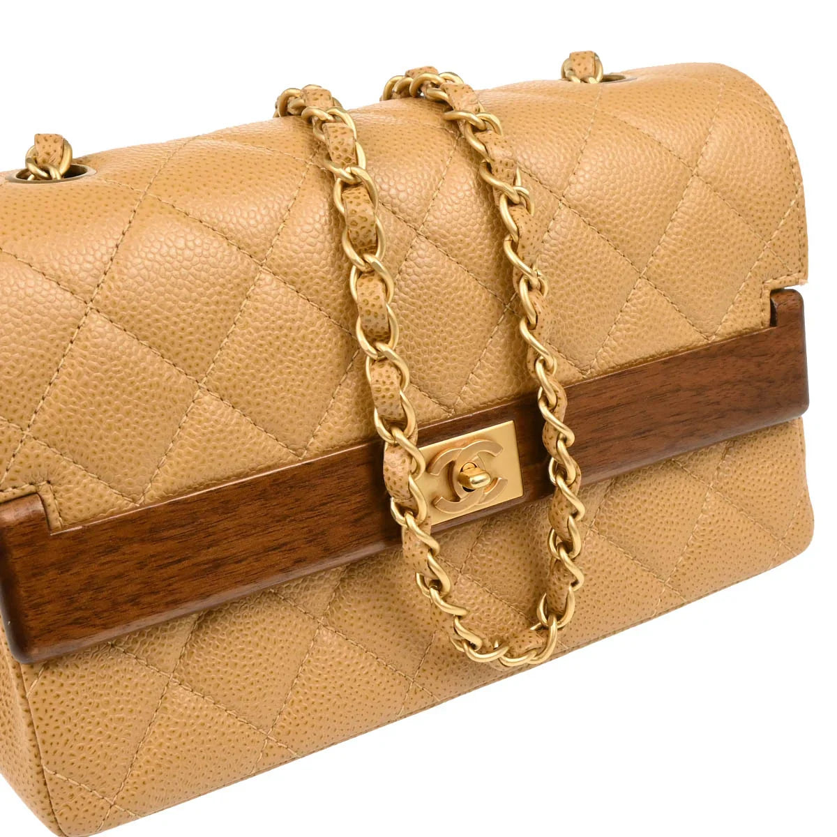 Chanel Beige Caviar Shoulder Bag