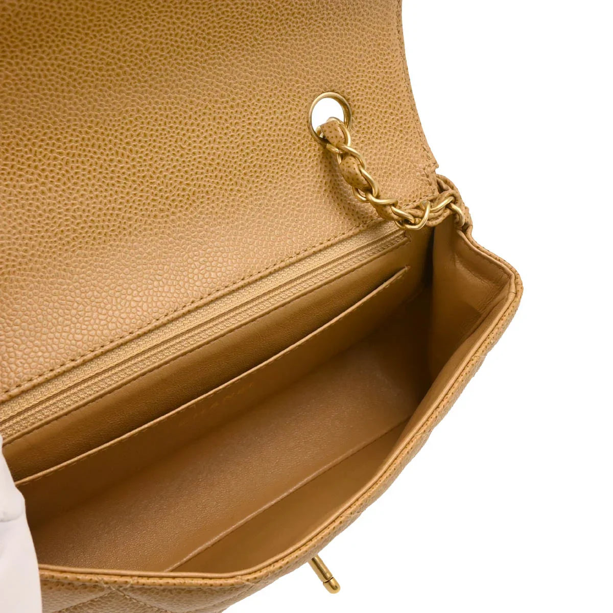 Chanel Beige Caviar Shoulder Bag