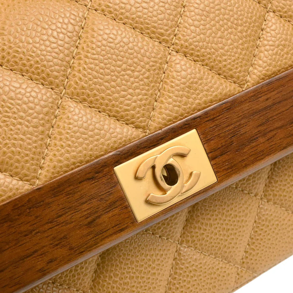 Chanel Beige Caviar Shoulder Bag