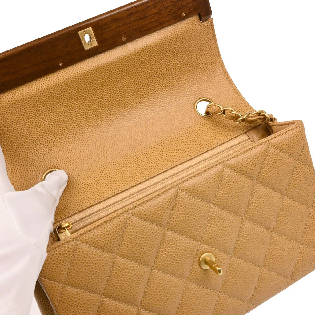 Chanel Beige Caviar Shoulder Bag