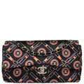 Chanel Black Satin Lipstick Classic Single Flap Shoulder Bag
