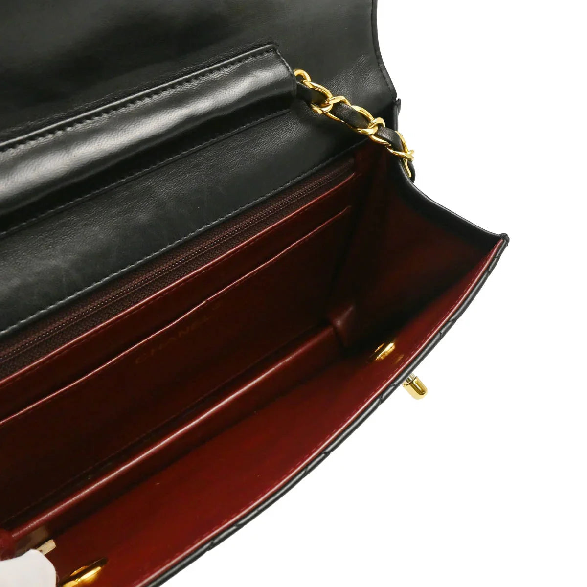 Chanel Black Lambskin Double Turnlock Shoulder Bag