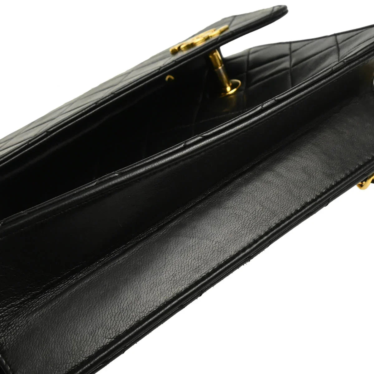 Chanel Black Lambskin Double Turnlock Shoulder Bag