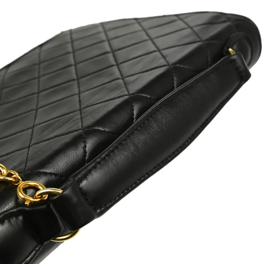 Chanel Black Lambskin Double Turnlock Shoulder Bag