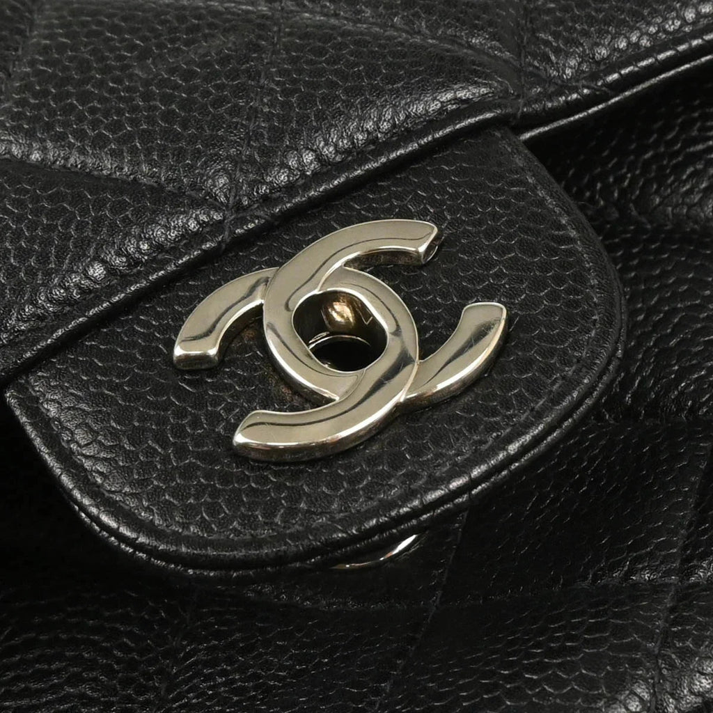 Chanel Black Caviar Double Sided Classic Flap Shoulder Bag