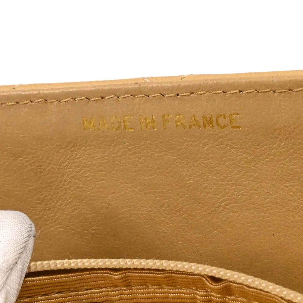 Chanel Beige Lambskin Double Turnlock Shoulder Bag