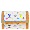 Louis Vuitton 2007 White Multicolor Porte Monnaie Plat Wallet M92657