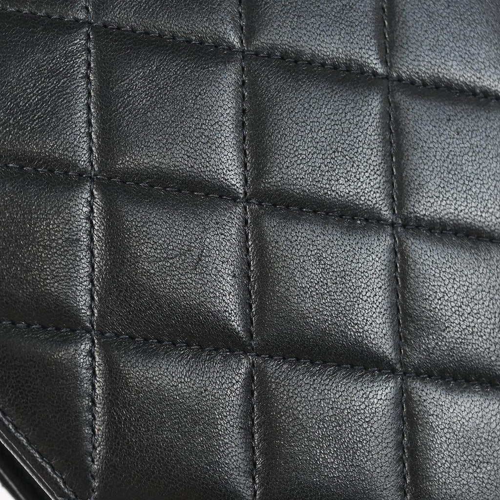 Chanel 2001-2003 Black Lambskin Turnlock Small Full Flap Shoulder Bag