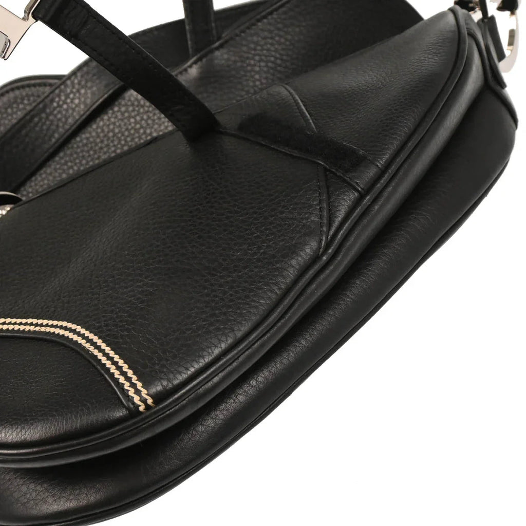 Christian Dior 2006 Black Leather Saddle Handbag