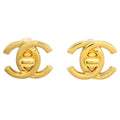 Chanel CC Turnlock Earrings Clip-On Gold Large 96P