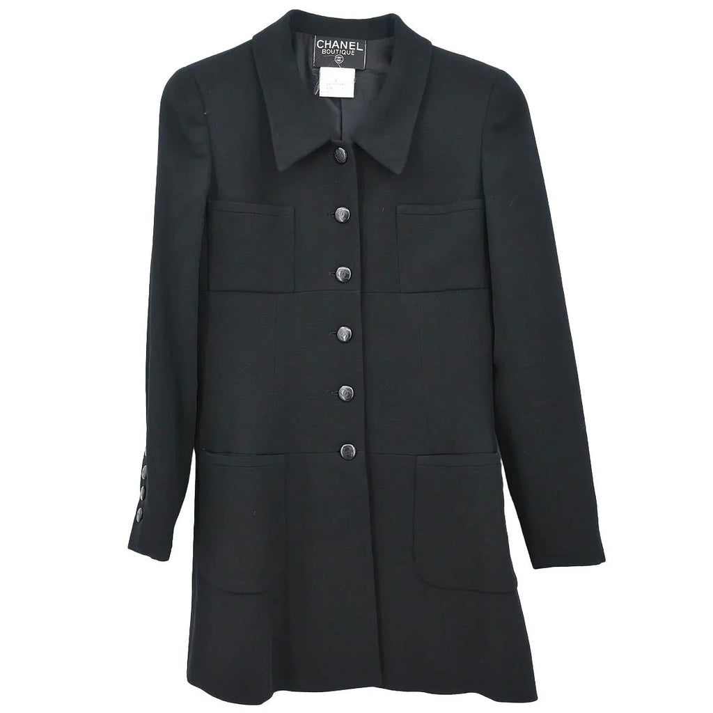 Chanel 1996 Single Breasted Jacket Black #36