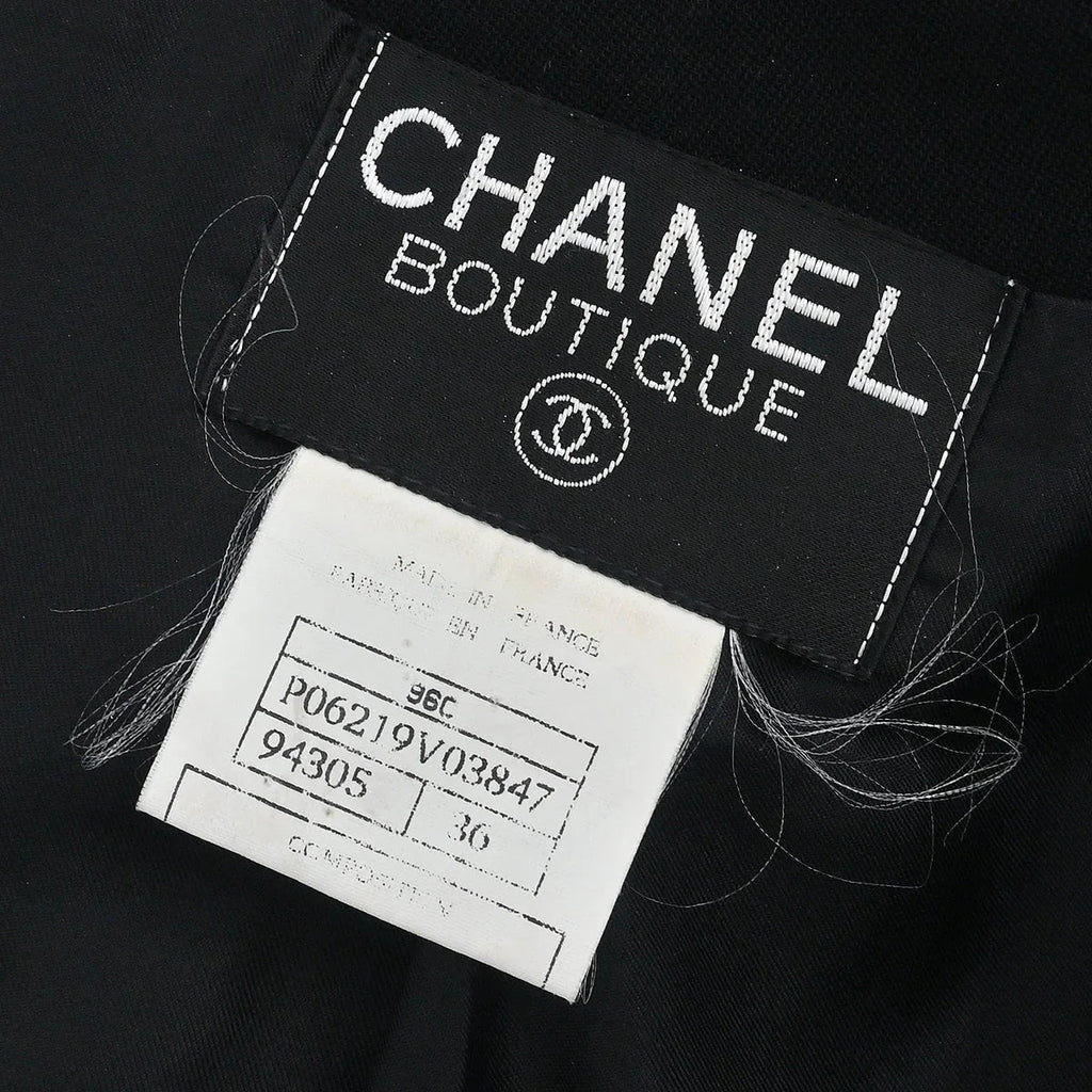 Chanel 1996 Single Breasted Jacket Black #36