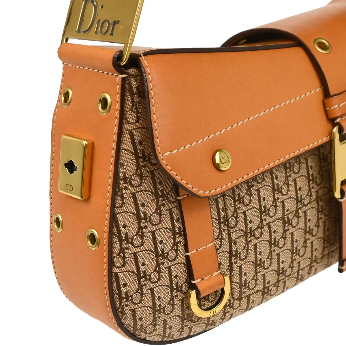 Christian Dior 2002 Brown Trotter Street Chic Columbus Shoulder Bag