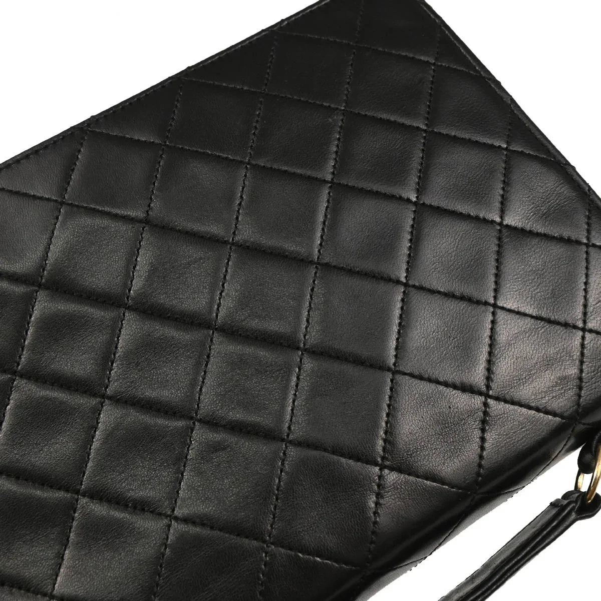 Chanel Black Lambskin Double Turnlock Shoulder Bag
