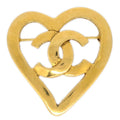 Chanel Heart Brooch Gold 95P