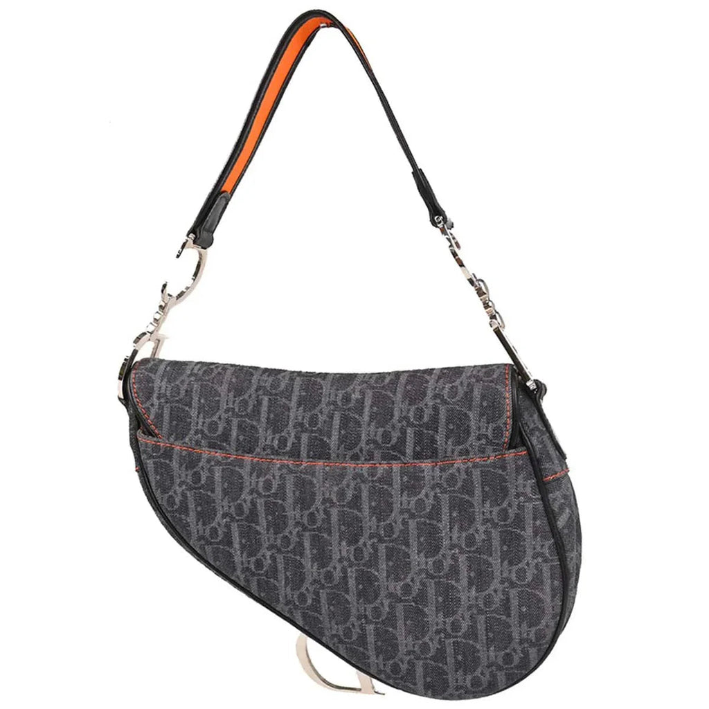 Christian Dior 2005 Navy Flight Trotter Saddle Handbag