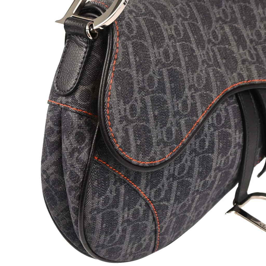 Christian Dior 2005 Navy Flight Trotter Saddle Handbag