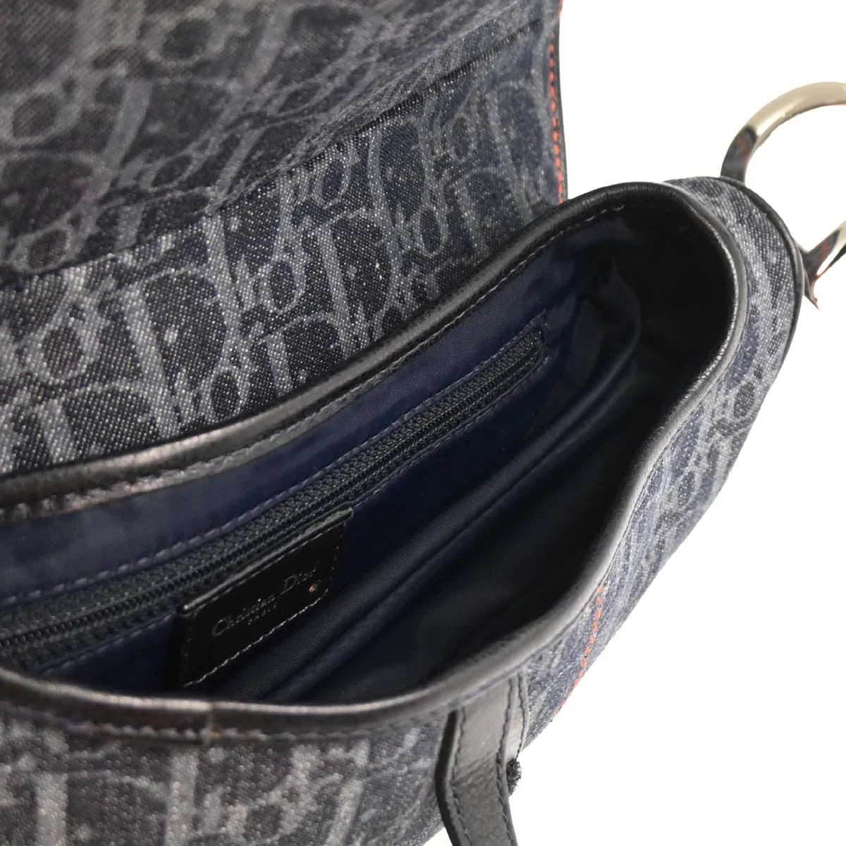 Christian Dior 2005 Navy Flight Trotter Saddle Handbag