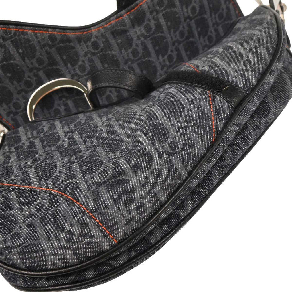 Christian Dior 2005 Navy Flight Trotter Saddle Handbag