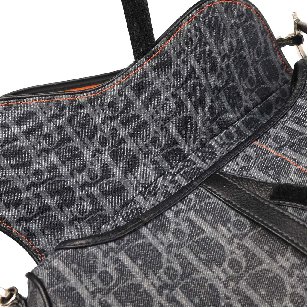 Christian Dior 2005 Navy Flight Trotter Saddle Handbag