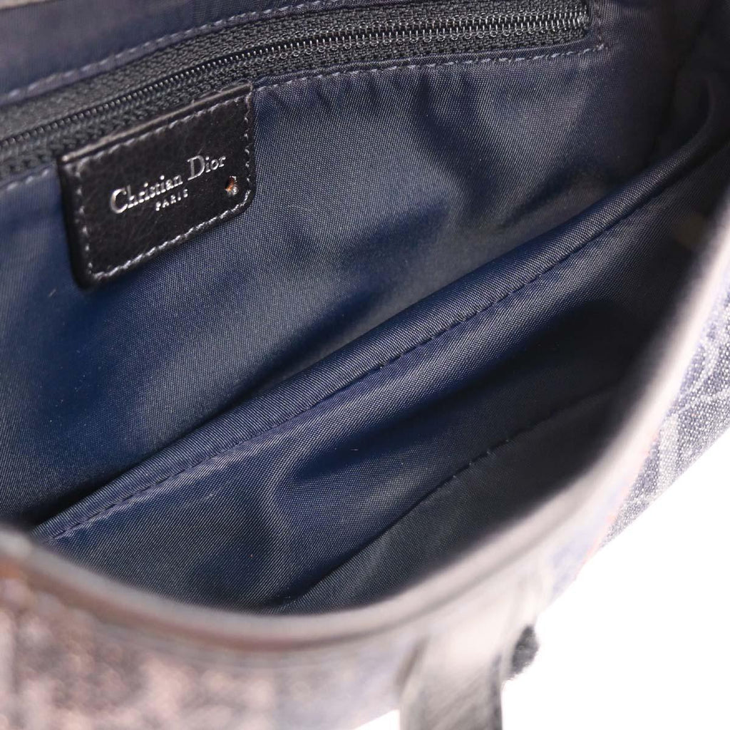 Christian Dior 2005 Navy Flight Trotter Saddle Handbag
