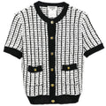 Chanel 1997 Short Sleeve Sweater Top White #38