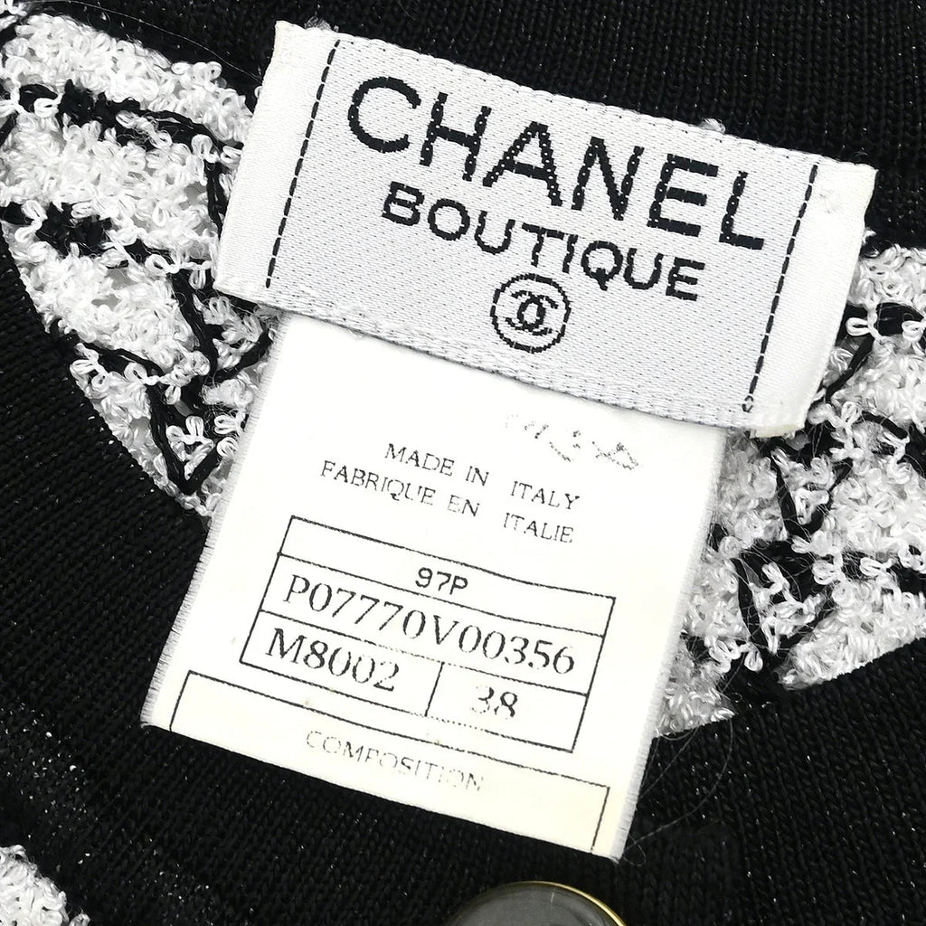 Chanel 1997 Short Sleeve Sweater Top White #38
