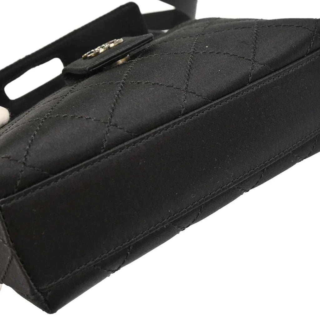 Chanel Black Satin Shoulder Bag