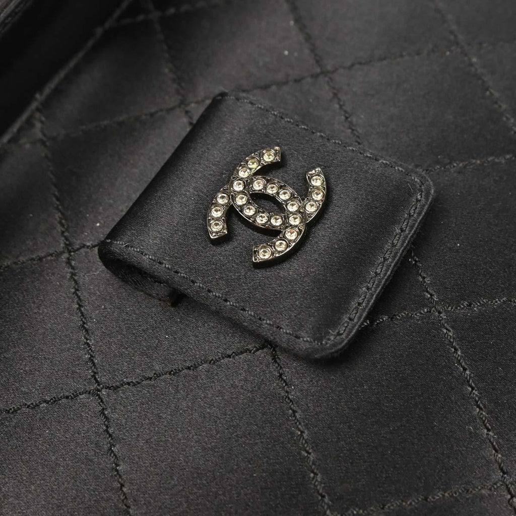 Chanel Black Satin Shoulder Bag