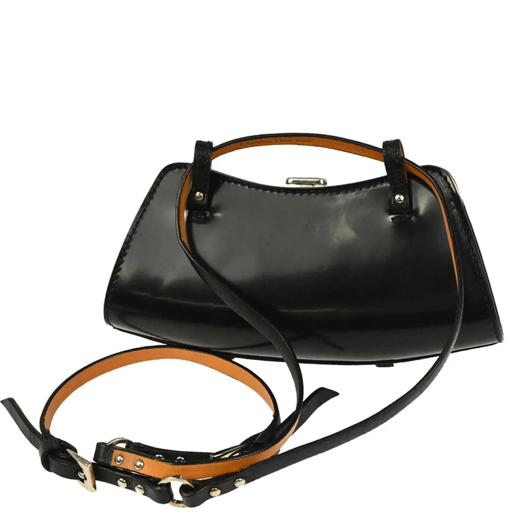 Christian Dior 2003 Black Leather Bondage Bum Bag #85