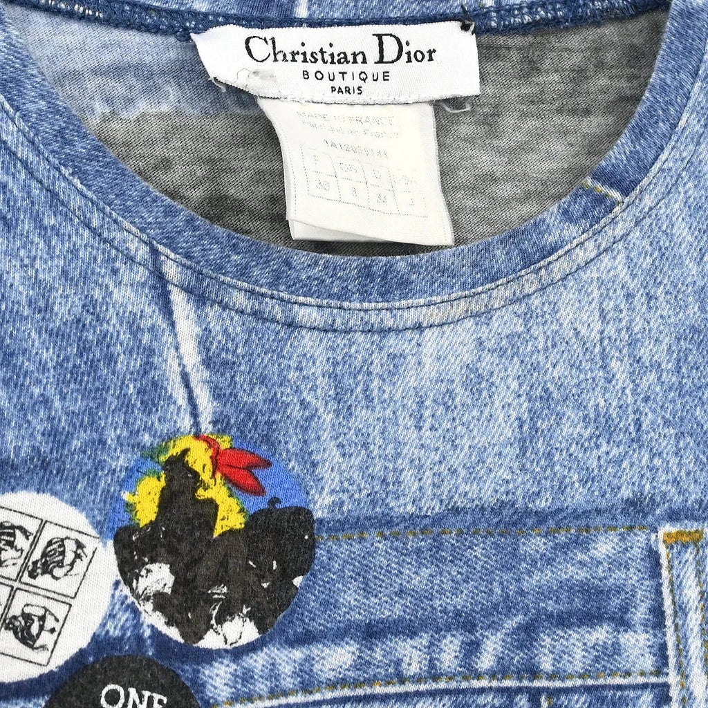 Christian Dior 2001 Long Sleeve T-shirt Top Blue #36