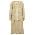 Chanel Setup Suit Jacket Skirt Beige #36