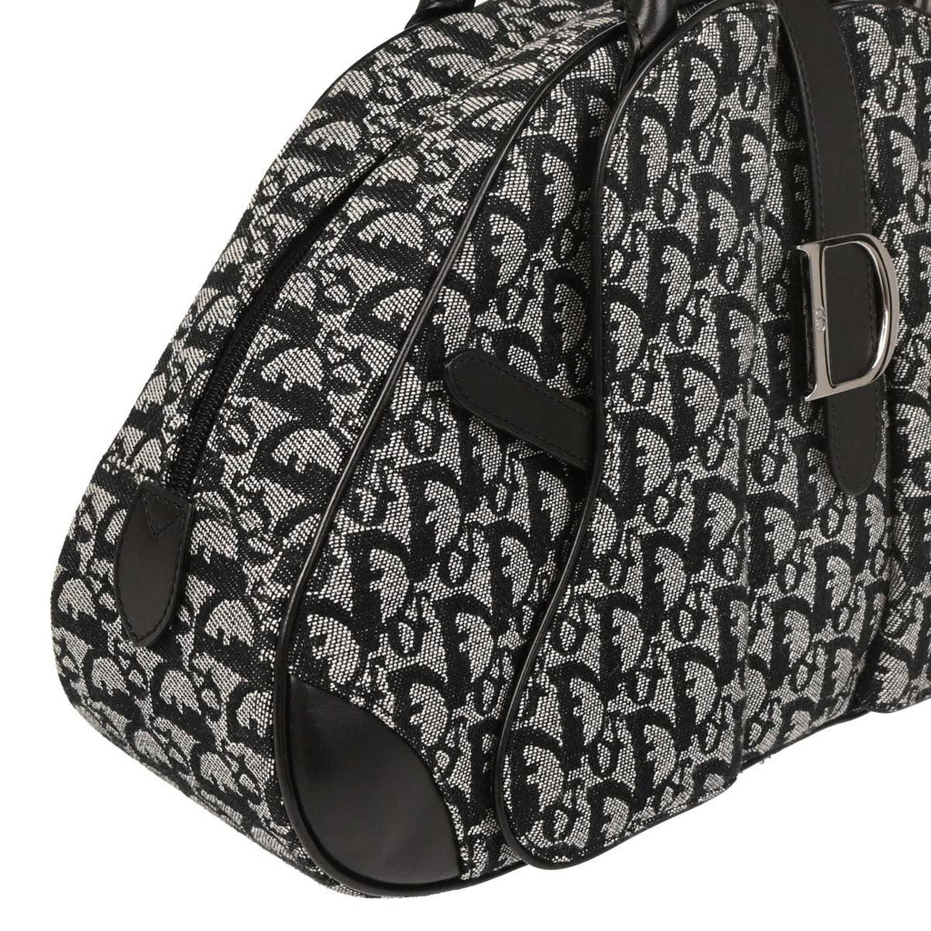 Christian 2002 Dior Black Double Saddle Trotter Handbag